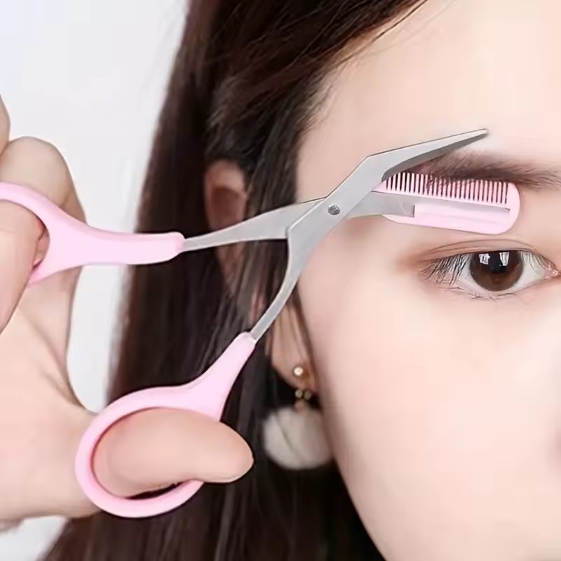 Electric Razor - 安全な眉毛用ハサミ（コーム付き）ステンレス製まつげトリマー携帯用メイクアップビューティーシェーバー