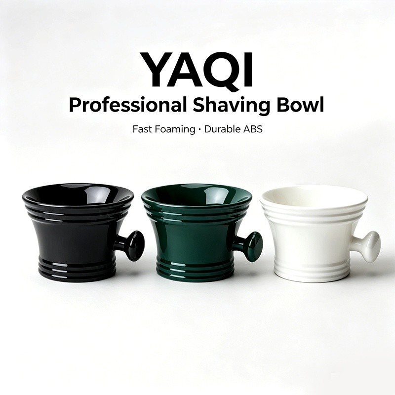 Shaving Cream - 2026 YAQI ブラック、グリーン、ホワイトのABS製シェービングボウル。プロ仕様で持ち運び可能、泡立ちが良く、シェービングクリームや石鹸を入れるのに最適。人気商品。