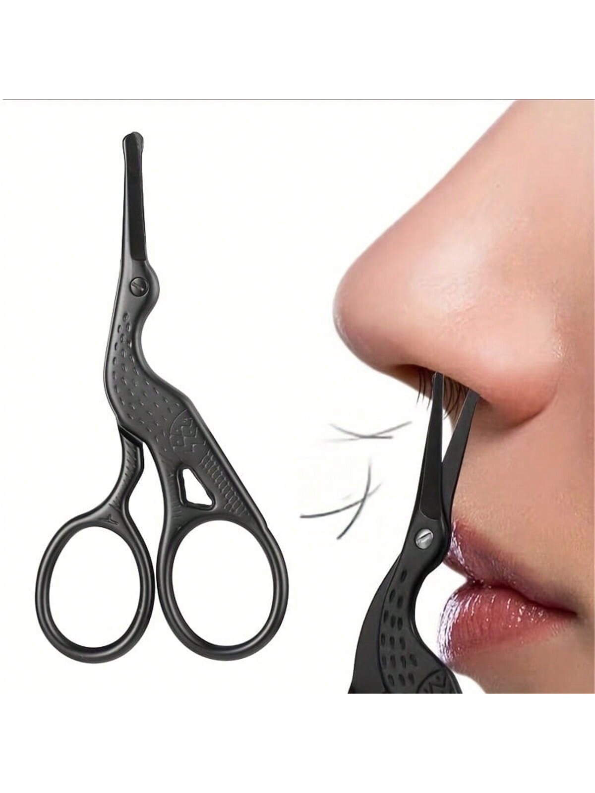 Nose Trimmer - 鼻毛ハサミ、ステンレス製の丸い先端トリマー、精密な眉毛ハサミ、安全な顔の毛の手入れツール、コンパクトで