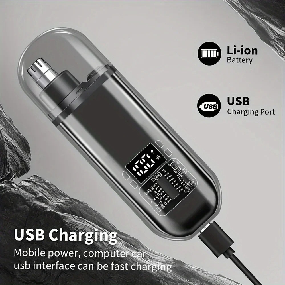 Nose Trimmer - 男性用鼻耳毛トリマー USB急速充電 ポータブル コンパクト ミニ電動グルーミングツール 旅行や家庭での使用に最適