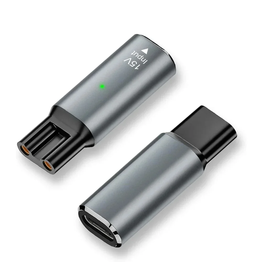 Beard Trimmer - デュアル電圧対応 15V/5V Type-C 充電変換アダプター PD電源コネクター、ひげトリマーや電動シェーバー用充電器の交換用アダプター。