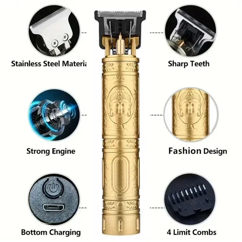 2026年製、レトロデザインのUSB急速充電式コードレスヘア - Hair Clipper のレビューと価格