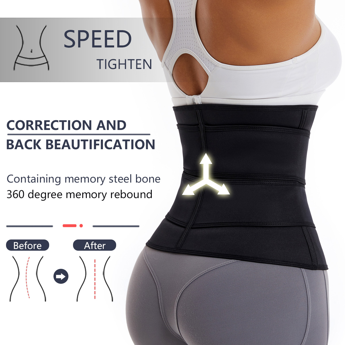 女性用ウエストトレーナーベルト ダブルストラップ ジッパー  - Body Trimmer のレビューと価格
