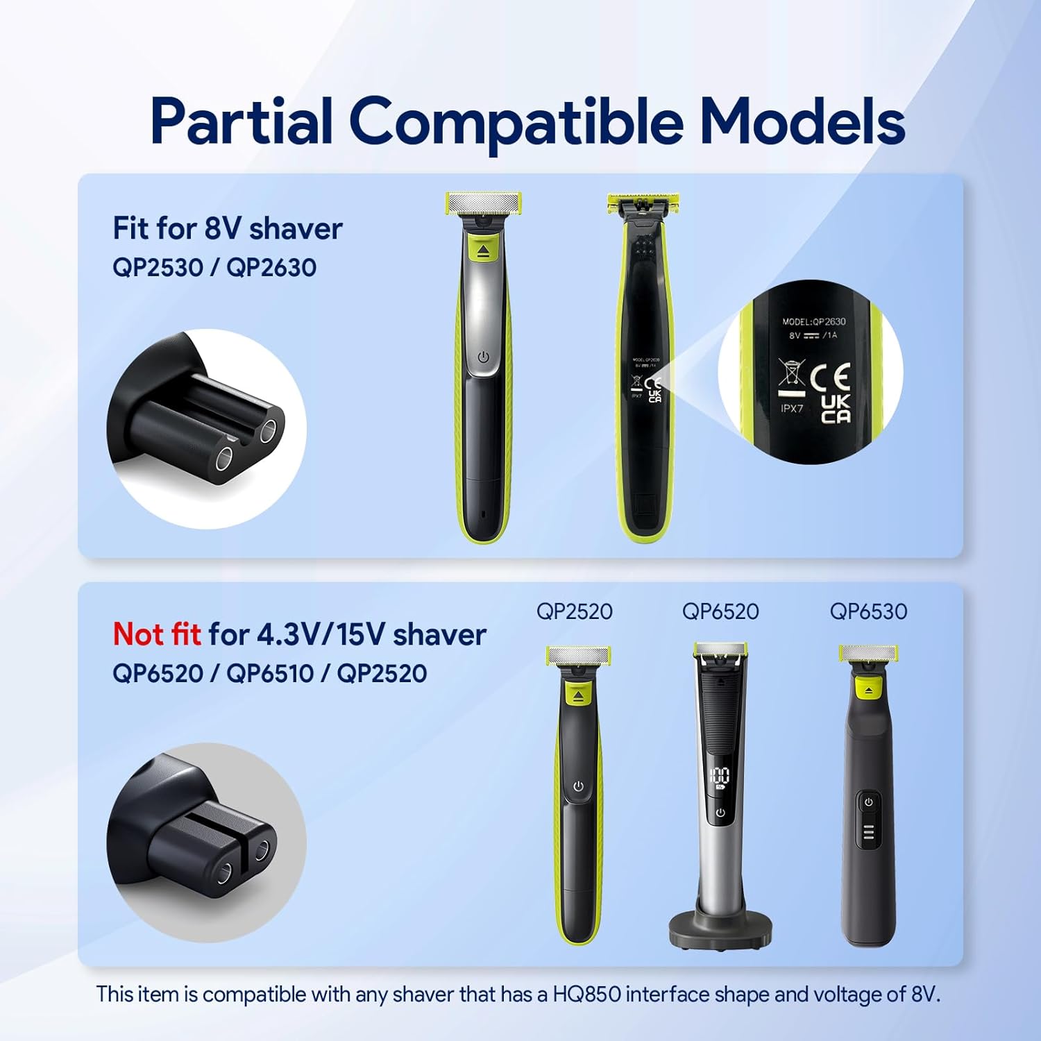 8V HQ850 Type-C シェーバー充電器アダプター充 - Electric Razor のレビューと価格