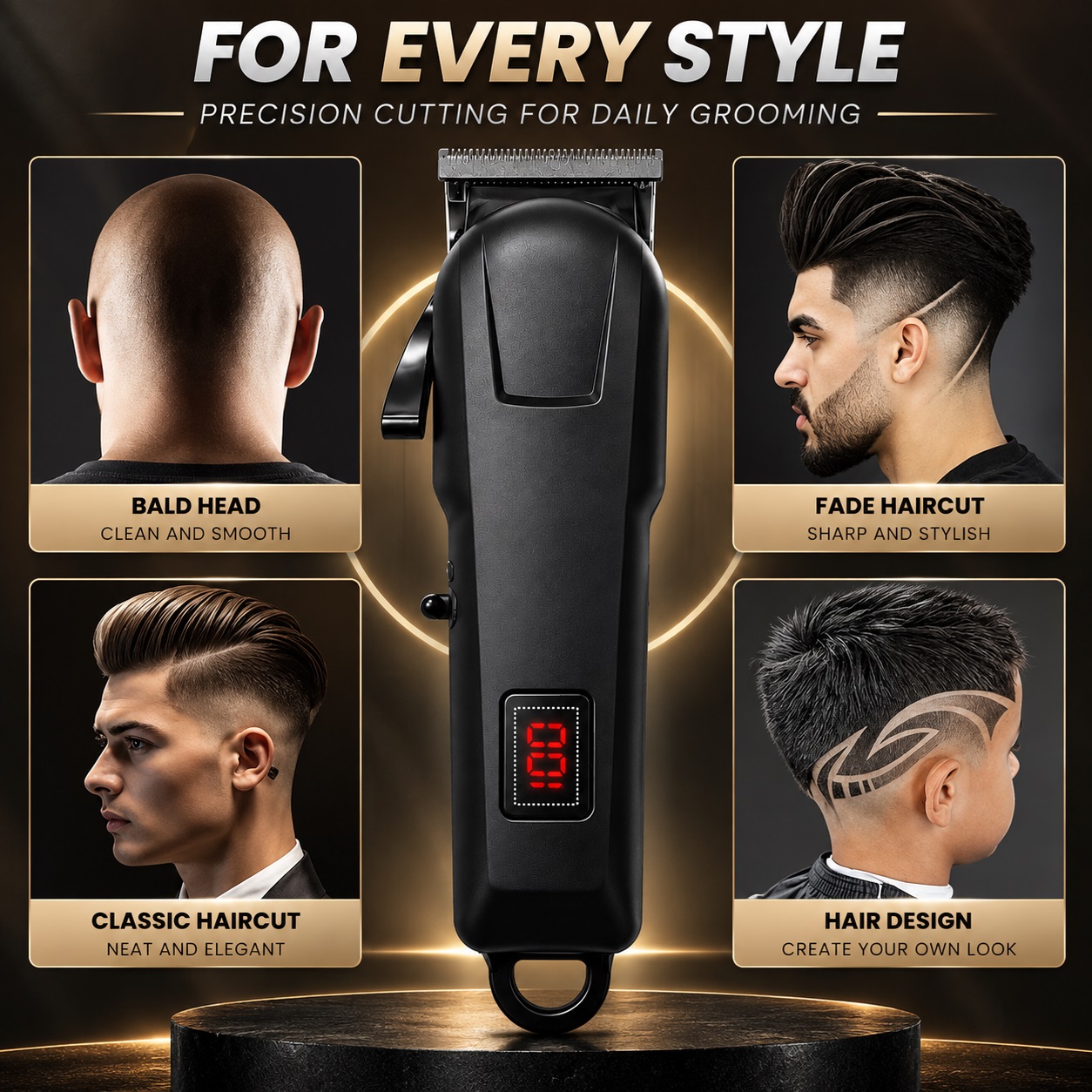 電動バリカンとシェーバーのセット。バッテリー残量表示機能付き - Grooming Kit のレビューと価格