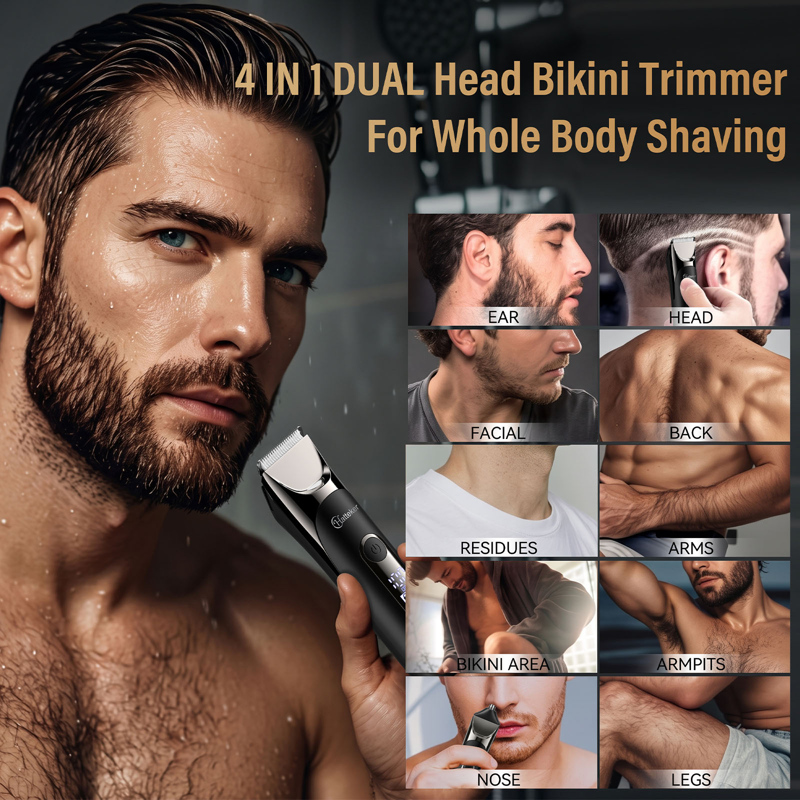 ハッテカー 5-in-1 男性用グルーミングキット。多機能で - Beard Trimmer のレビューと価格
