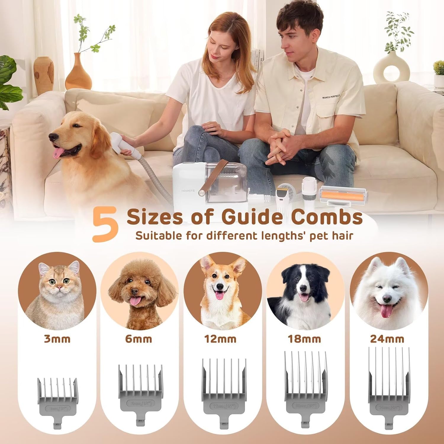 HEAPETS犬用グルーミング掃除機キット - 3L真空掃除 - Grooming Kit のレビューと価格